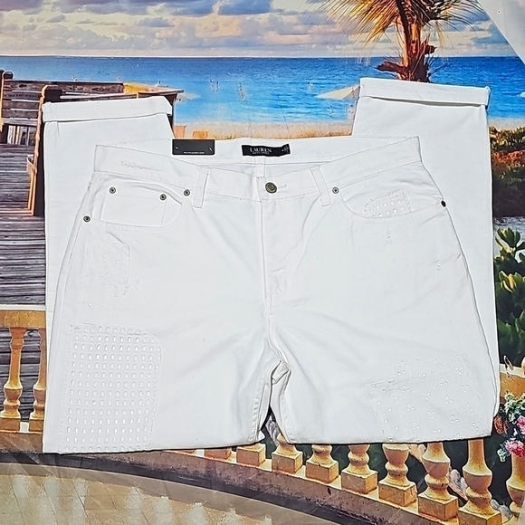 Lauren Ralph Lauren‎ High Waist White Jeans Size 14 New - Picture 2 of 7